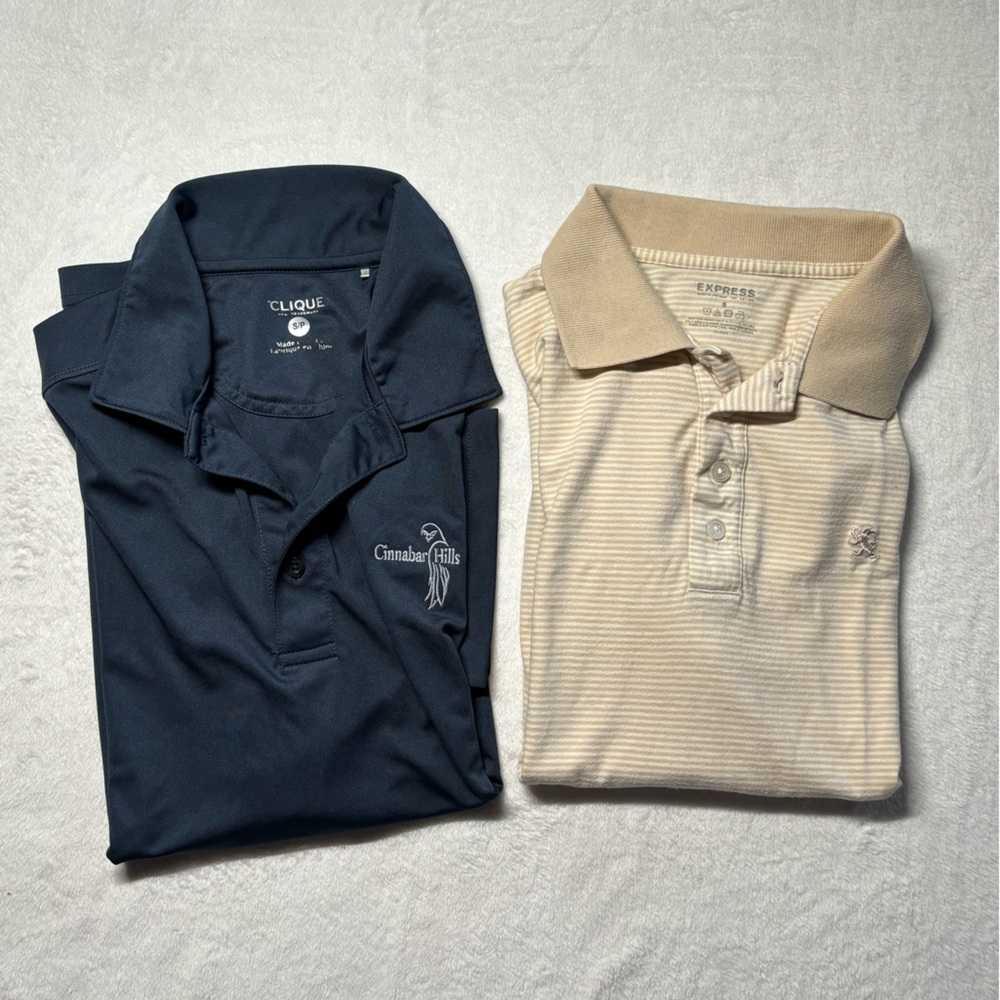 Navy and Beige Polo Shirt Bundle